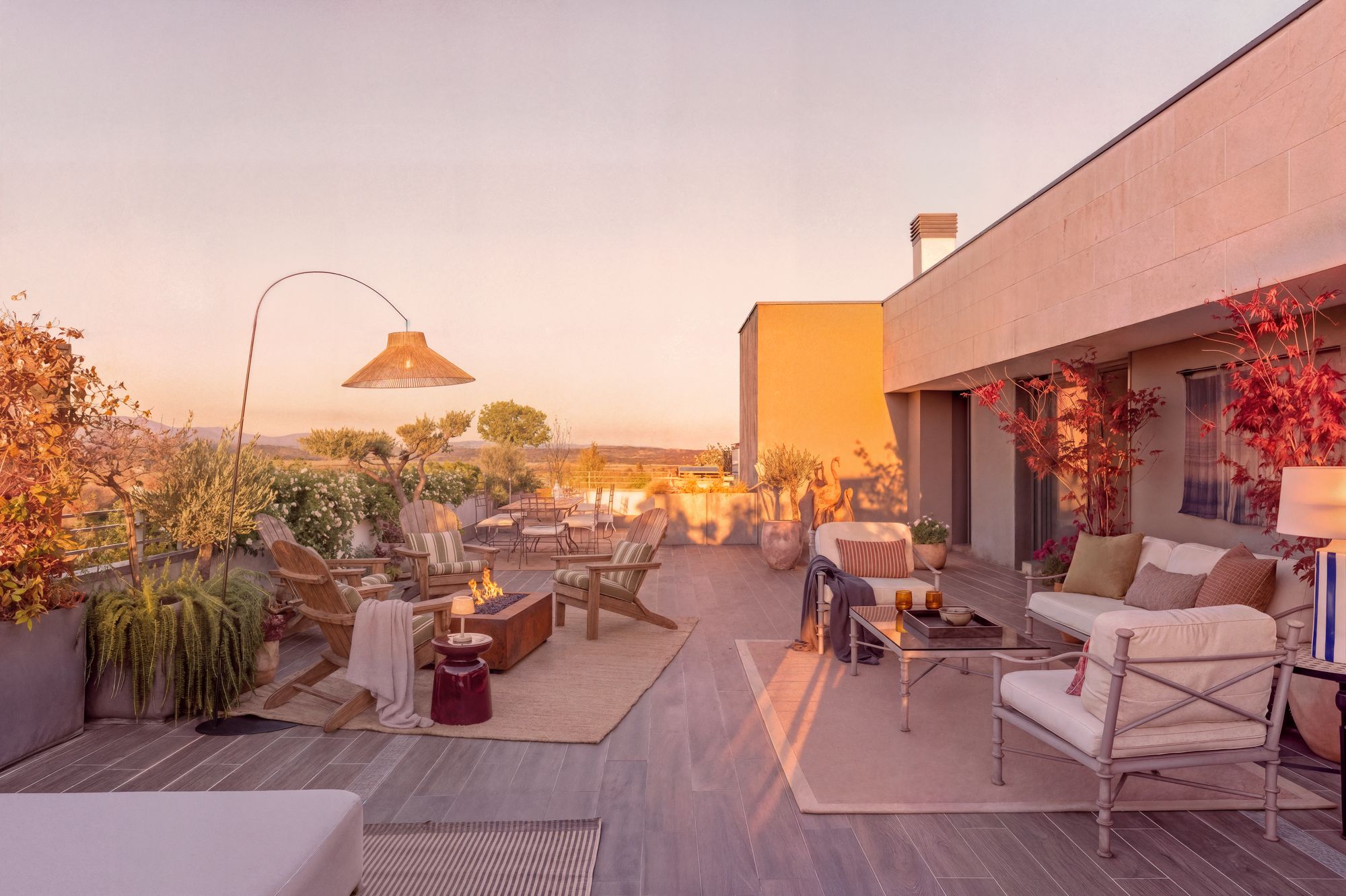 La terraza entera, de una sola mirada.